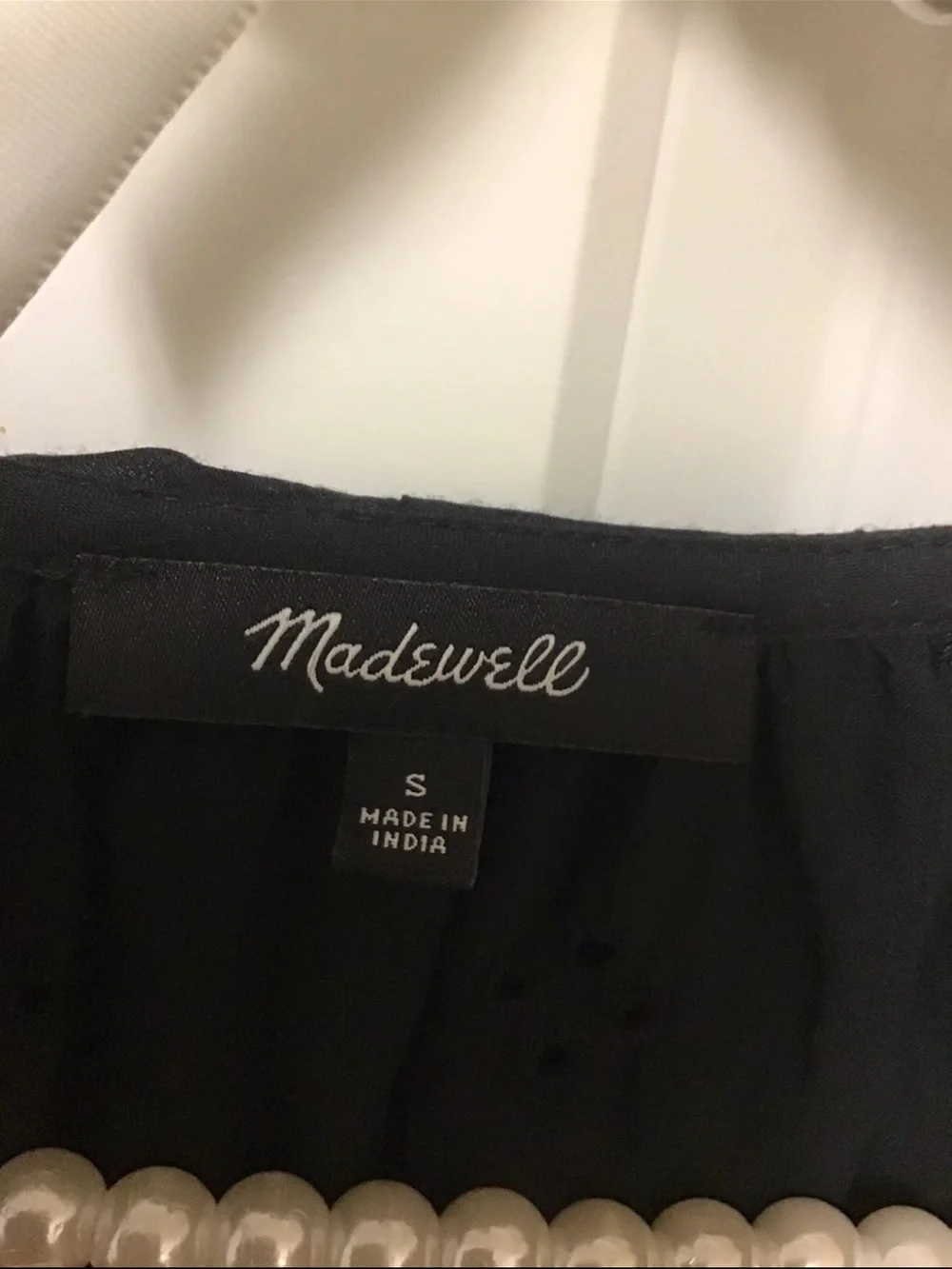 Madewell The Blaire Black Ruffled Eyelet Blouse
